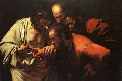 カラヴァッジョ作「聖トマスの不信」